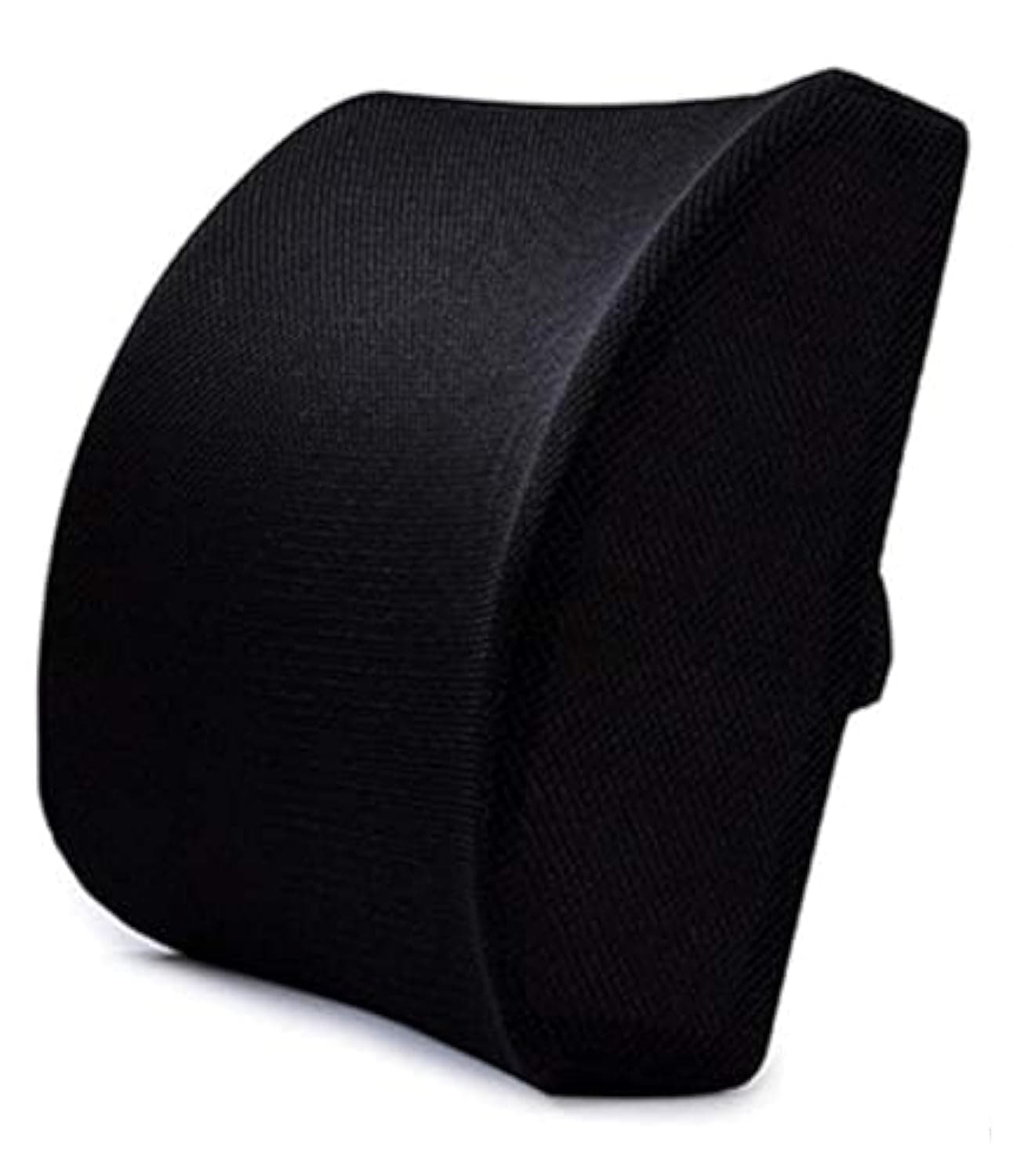 Memory Foam Lumbar Support Back cushion With 3D Mesh Cover Balanced Firmness Designed for Lower Back Pain Relief- Ideal Back Pillow for Computer/Office Chair, Car Seat, Recliner etc. - Black
