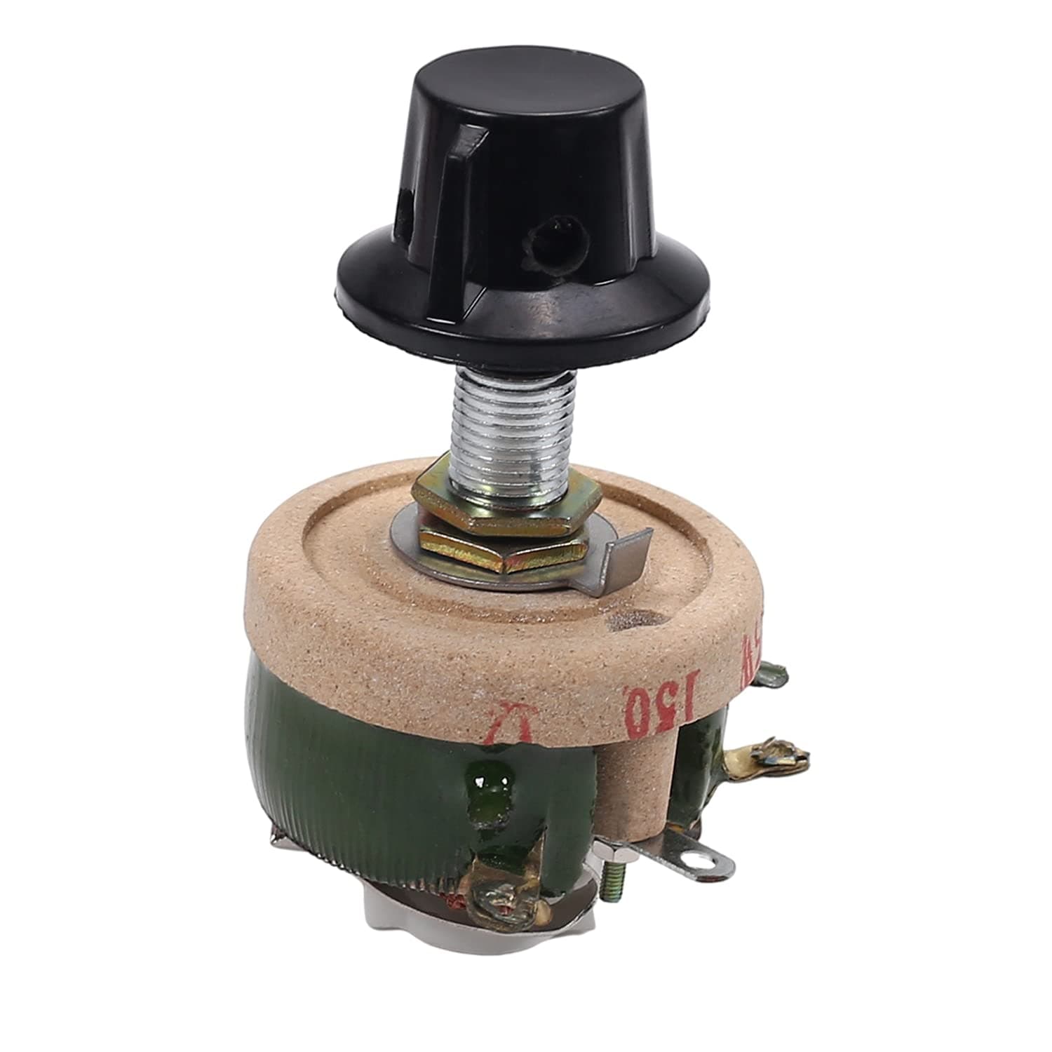 Heyiarbeit 150 Ohm 25W Ceramic Wirewound Potentiometer Linear Variable Rheostat Resistor with Knob for Light Dimmers Motor Speed Control 1pcs