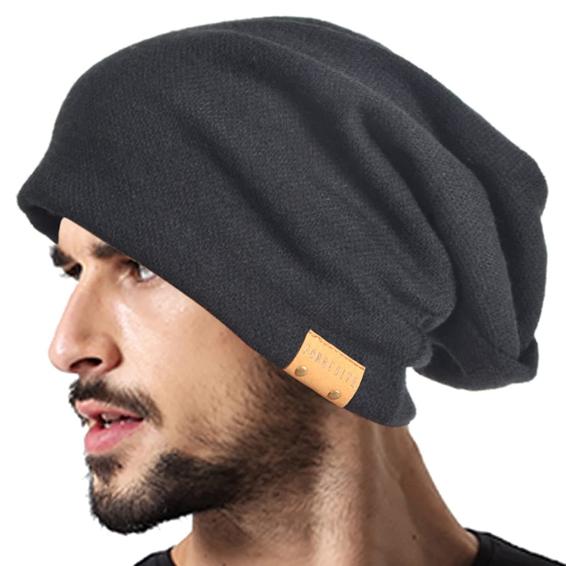 Men Oversized Slouch Beanie Large Skullcap Knit Hat