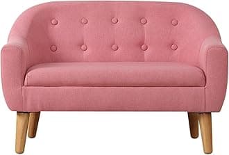 Koopo Kids Sofa,Linen Fabric 2-Seater Upholstered Couch,Small Toddler Couch for Children Gift(30-Inch) (Pink)