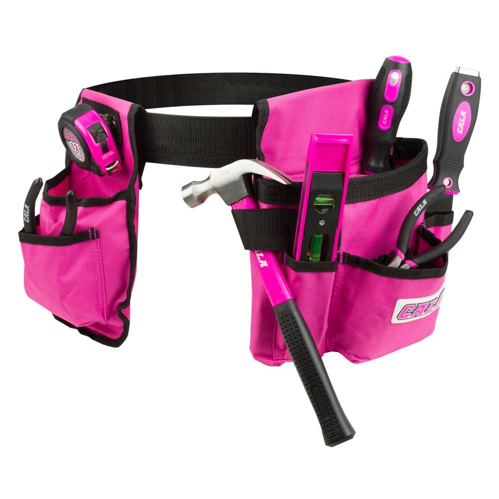 Cala Tools KDE8TBS Tool Set with Tool Belt, Pink, 7-Piece