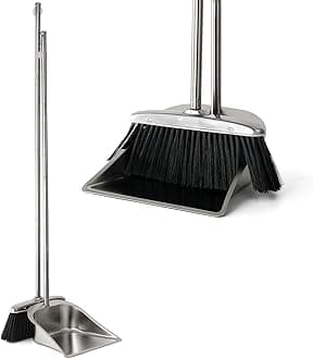 Black Broom and Dustpan Set
