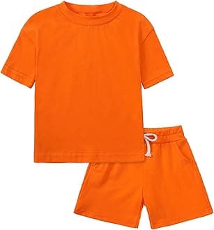 Toddler Boy Summer Outfits 2T 3T 4T Tracksuit Solid 2-piece Short Sleeve T-shirt & Shorts Clothes Set