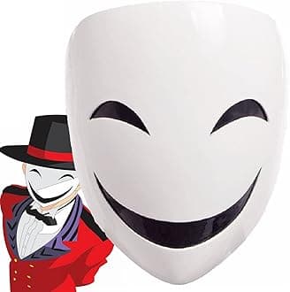 High-Rise Invasion Mask Cosplay, Sniper Mask Tenkuu Shinpan Mask White Smile Resin Mask for Halloween Costume Cosplay Props