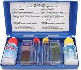 PH Chlorine Testing, Swimming Pool Special Test kit Accessories Chlorine Kit Water Quality Test Box Accessories Water Quality Detection Components Salt Box Component Brine for Pool