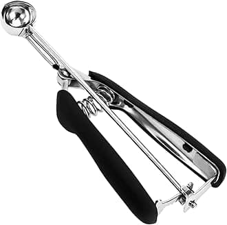 Stainless Steel Cookie Scoop - Mini 1Tsp/5ml/0.17oz Tbsp Dough Scooper with Trigger Release, Ideal for Baking and Melons