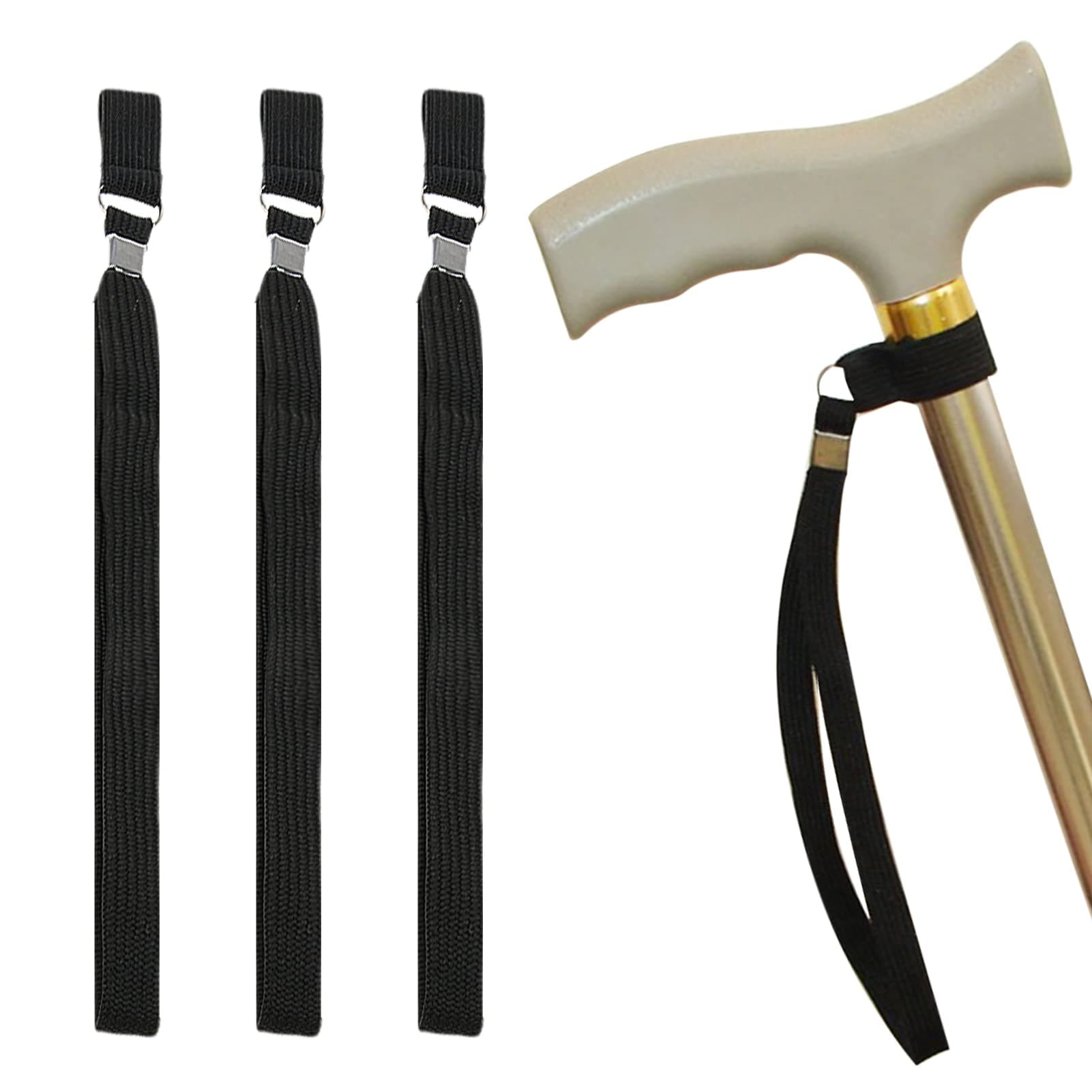 BEHAHAI 4pcs Walking Stick Wrist Straps - Black Wrist Loop Strap for Walking Stick Accessories