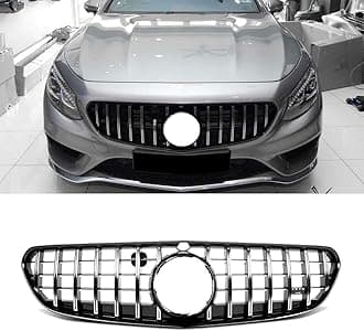 GT R Style Front Grille Grill For Mercedes-Benz S Class W217 C217 Coupe 2015-2017 (Silver)