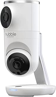 Hubble Connected Nursery Pal Dual Vision Baby Monitor Camera with Wide Angle View - White