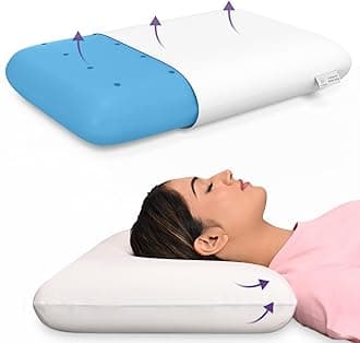 MY ARMOR Ventilated Cool Gel Memory Foam Pillow, Orthopedic Pillows for Neck Pain Relief, Queen Size - 22x14x4.5 Inches Without Cover - Pack of 1