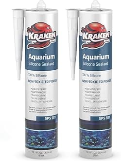 Black Aquarium Silicone Sealant - (2x10.1 fl. oz.) 100% Waterproof Aquarium Safe Silicone, Non-Toxic Fish Tank Safe Sealant, Fast Curing and Strong Adhesion, 2 Pack