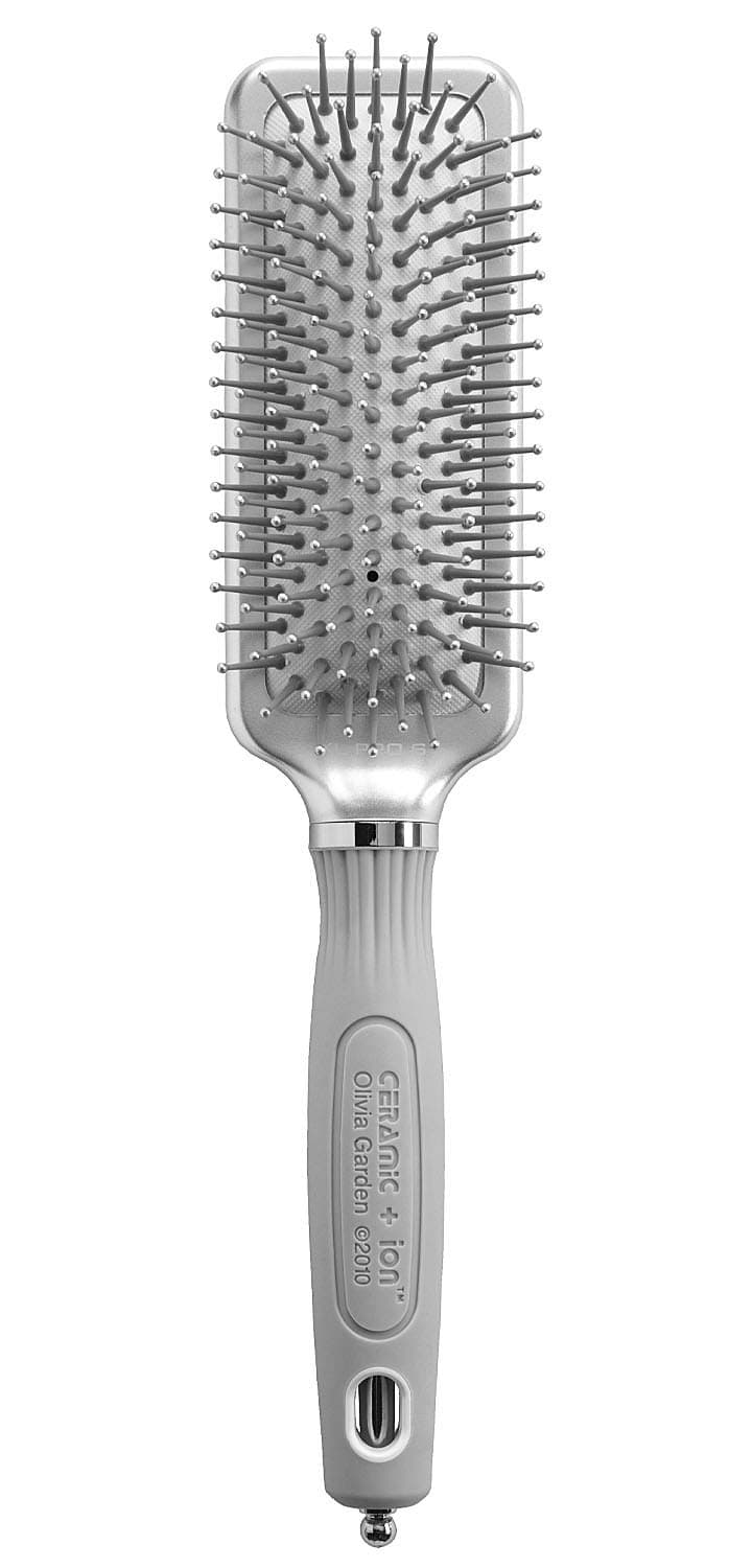 Olivia Garden Ceramic + Ion XL Pro Hair Brush - Paddle Brush for All Hair Types - Smooths and Adds Shine