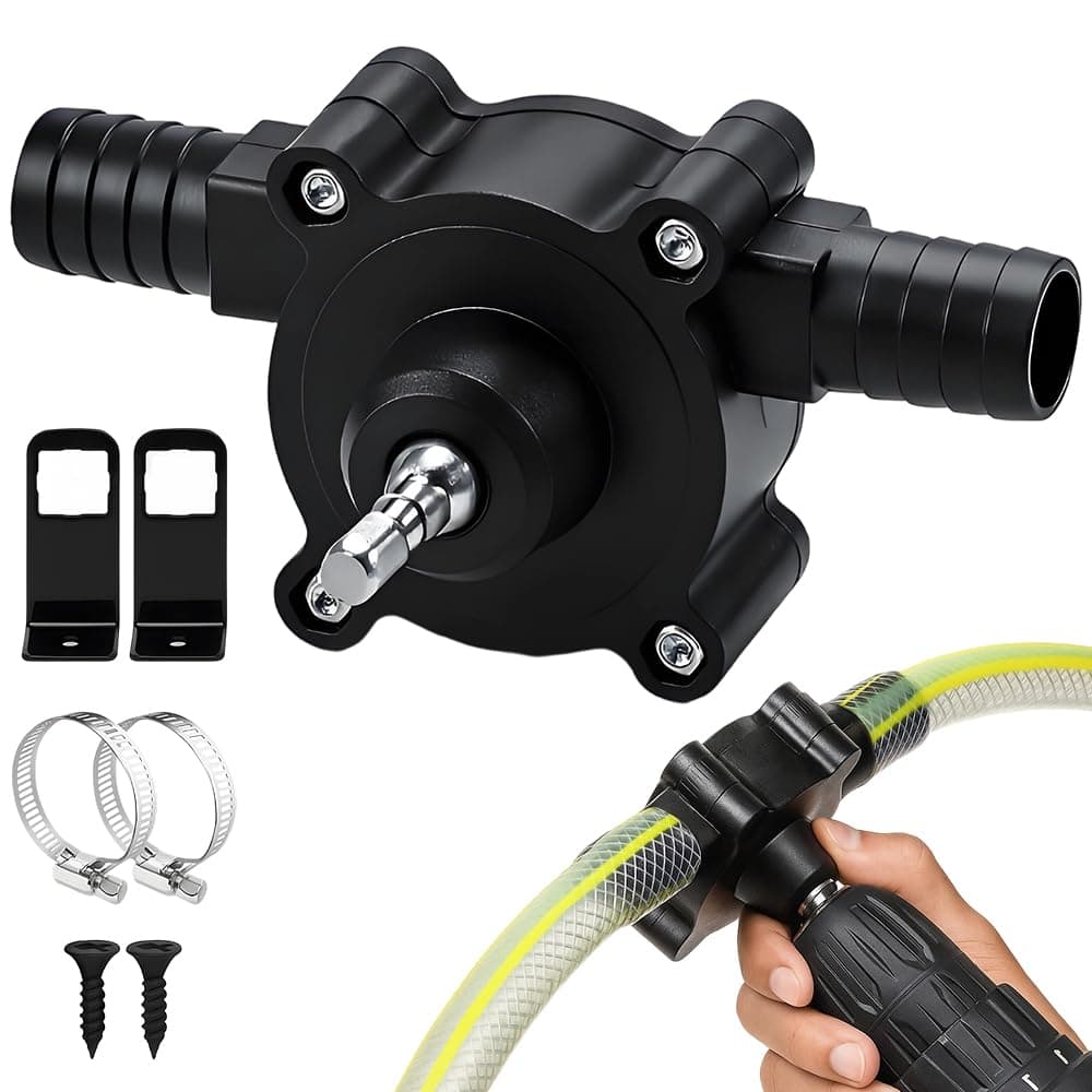 Drill Pump for Water Transfer, Self-Priming Electric Drill Powered Pump, Portable Hand Drill Water Pumps for Gasoline, Oil, Diesel, Aquarium, Garden – Heavy-Duty Transfer Pumps (1pc)