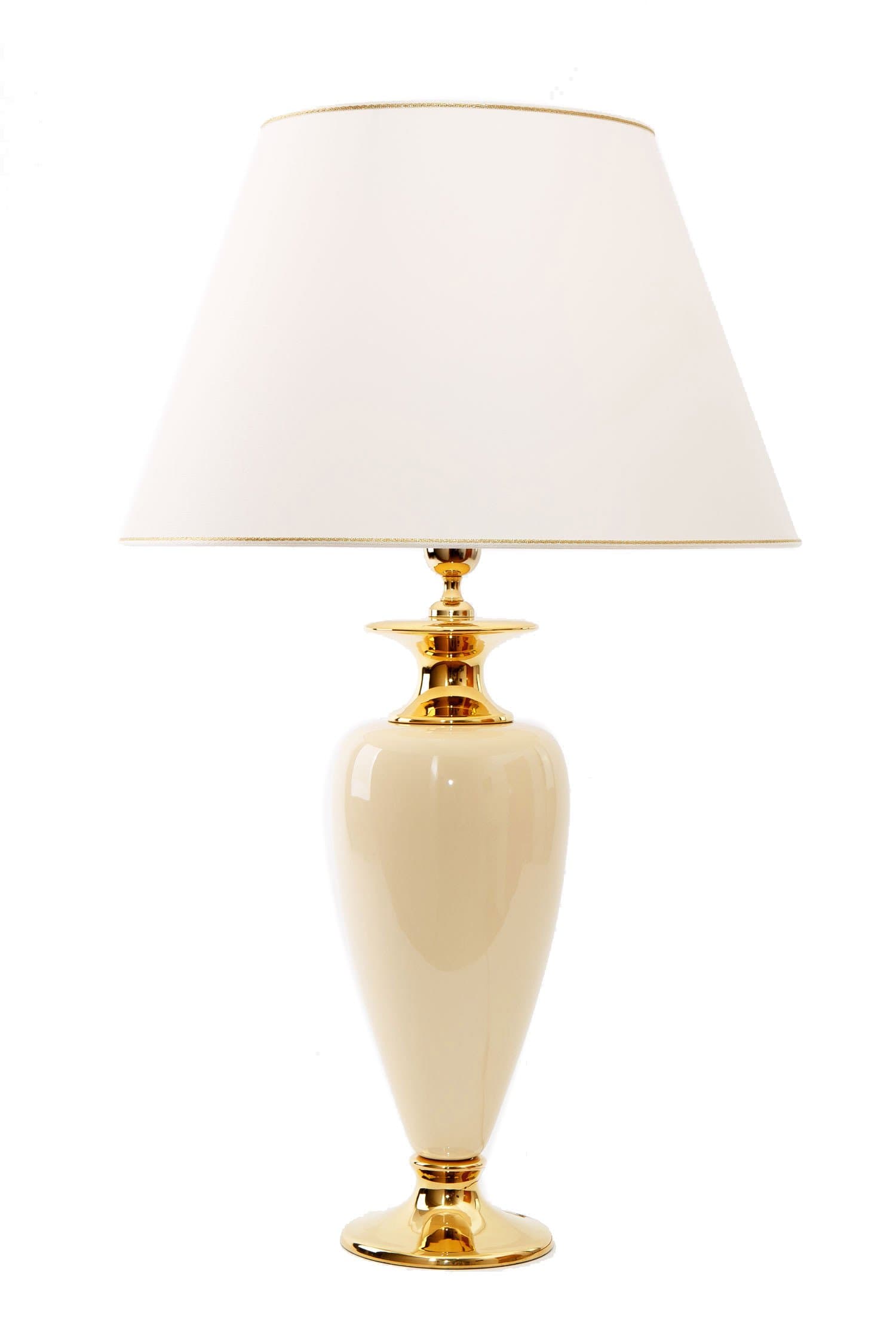 Estetica Table lamp in Ceramic Beige Table lamp E27 | Handmade in Italy Exclusive luminaire with 24 Karat Gold Finishing