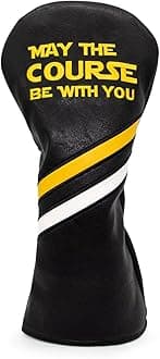 Golf Headcovers Golf Club Head Covers Elegant Embroidery Premium Leather Driver Headcovers May The Course Be with You Fairway Wood Head Cover Hybrid Covers Putter Covers for DF3 OZ1