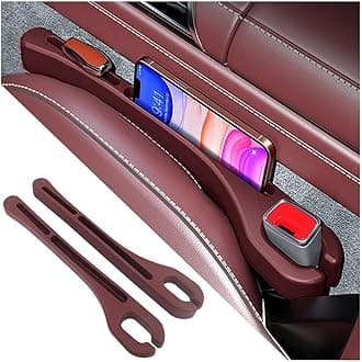 2PCS Car Seat Gap Filler Organizer with Phone Holder,[Upgrade Version] Car Seat Gap Organizer for Prevent Falling,Essential Car Accessories Car Side Seat Gap Filler (Red)
