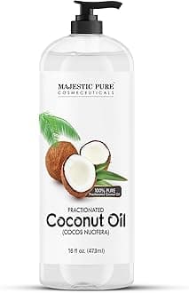MAJESTIC PURE Fractionated Coconut Oil | Relaxing Massage Oil for Massage Therapy | Liquid Coconut Oil for Diluting Essential Oils | Coconut Oil for Skin, Lip, Body, Hair Oil, Moisturizer | 473 ml