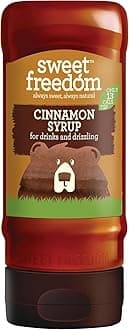 Sweet Freedom Cinnamon Syrup 350 g – Vegan Drizzle for Coffee and Pancakes, Naturally Sweetened with Fruits, Only 13 Kcal Per Teaspoon (Pack of 1)