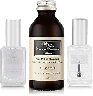 Unscented Nail Polish Remover, 4 OZ with Gel Finish Top Coat Long Lasting Beauty or (Triple 5 Base Coat; Non-Toxic Nail Treatment Vegan Cruelty-Free)