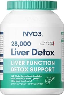 Sponsored Ad - NYO3 Milk Thistle 200mg Liver Detox Supplement with Dandelion Root & Artichoke Extract | 60 Capsules | Silymarin Antioxidant Support,Liver Cleanse & Herbal Health Supplement
