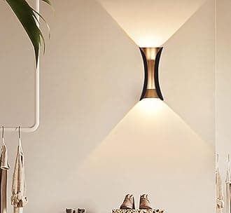 LED Indoor/Outdoor UP Down Wall Light Warm White, IP-65 Rainproof & Shockproof Alluminium Body (BlackGold-099)