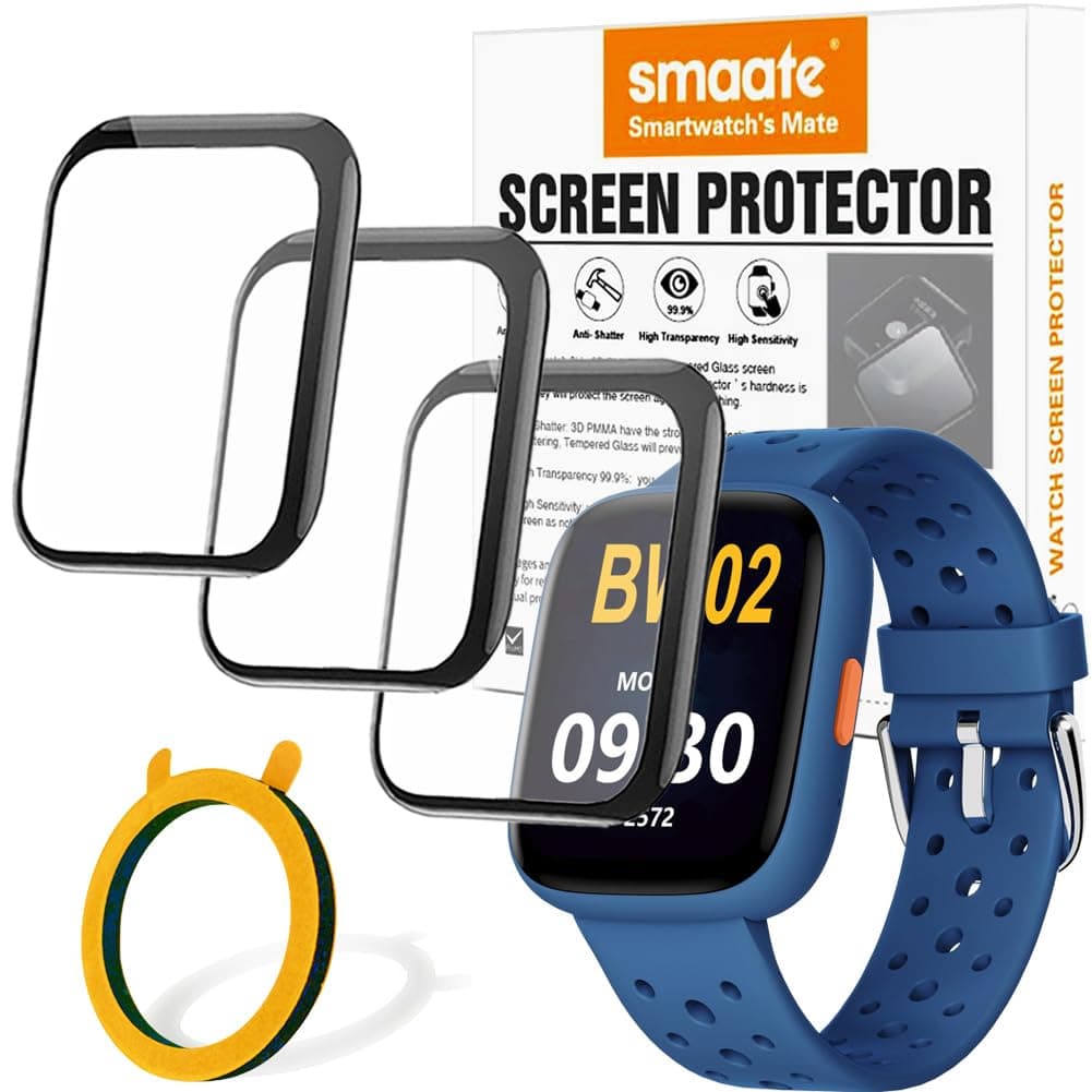 3D Screen protectors Compatible with BW02 BIGGERFIVE 1.8” Smart Watch, 3 Pieces, Full Coverage, Anti-shatter