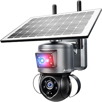 Solar Security Cameras Wireless Outdoor,Remote 2K WiFi 360° View Wireless Solar Powered Cameras for Home, PIR Motion Sensor Floodlight with Siren Color Night Vision