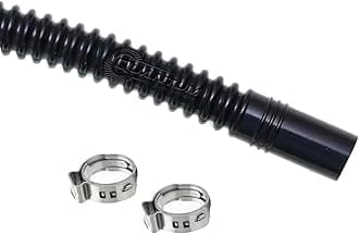 QFS Black Corrugated Fuel Hose 220mm (8.6 in) x 8mm (0.31 in) - Includes Pex-Style Cinch Clamps, E85/Ethanol Compatible