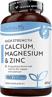 Nutravita Calcium Magnesium Zinc & Vitamin D3 365 Vegetarian Tablets High Strength Calcium Supplement 6 Month Vegetarian Supply Of Osteo Supplement Made In The Uk