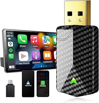 PASLDA Wireless Carplay Adapter with Fast Stable 5Ghz WiFi Bluetooth Connection, Wired to Wireless Carplay Adapter for Apple, Compatible with iPhone 6 or above/iOS10+ & Cars from 2016