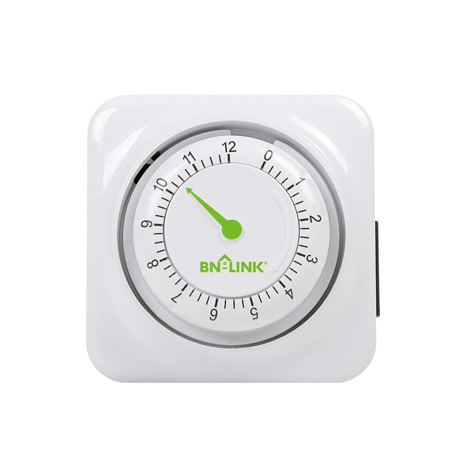 BN-LINK 12 Hour Indoor Mechanical Accurate Countdown Timer, 3-Prong Grounded Outlet, 15 Minute Increments, Energy Saving for Kitchen, Phone Charger, Lamps, Holiday Decoration 1875W, 1/2 HP, ETL Listed