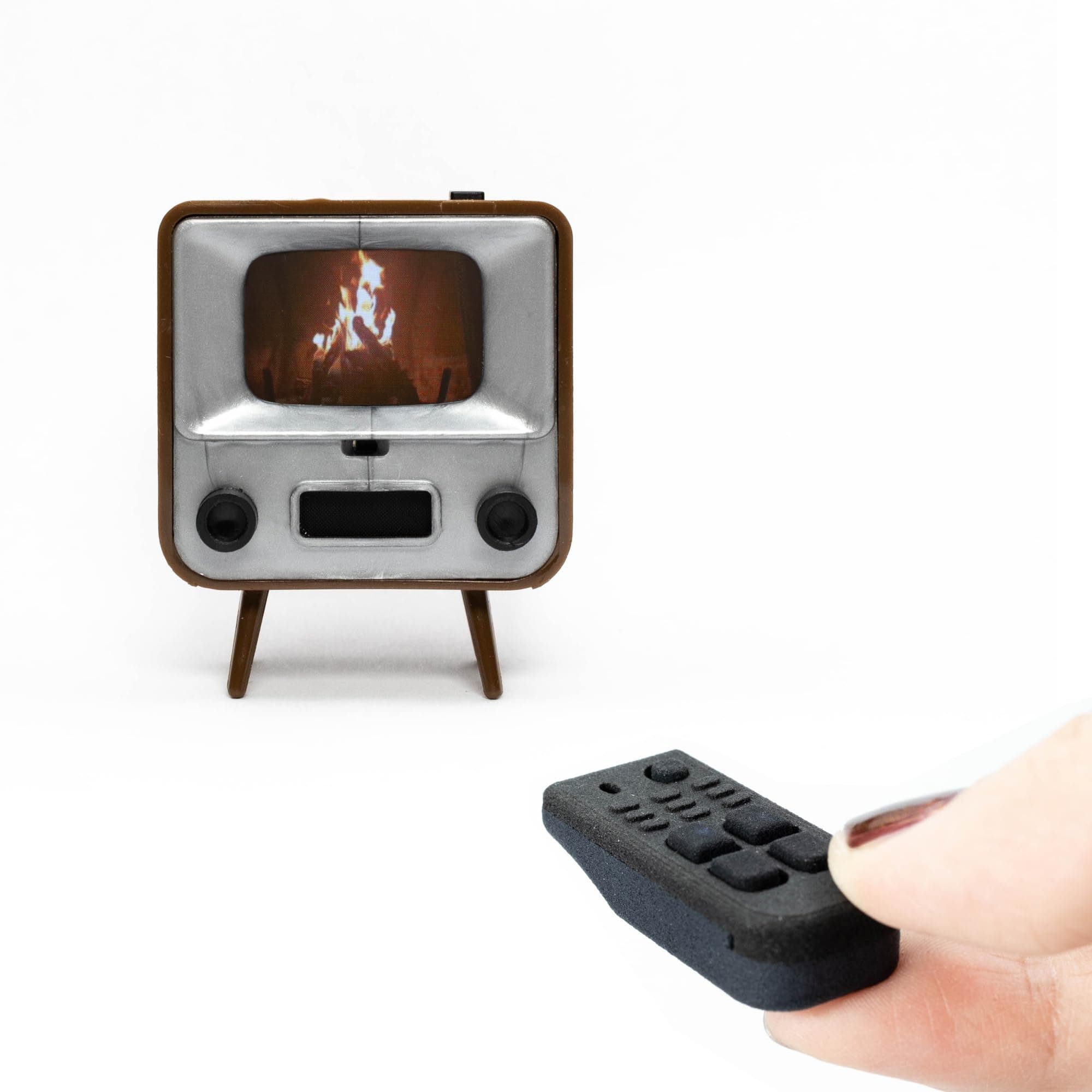 (TinyCircuits TinyTV 2 (Brown) | Ultra Small Retro TV That Plays Your Favorite Videos | Miniature Gadgets Ideal for Interior or Gift