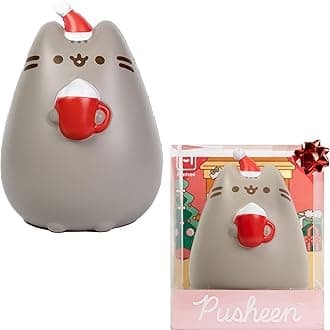 Pusheen The Cat Christmas Jumbo Squishy Toy Collectible Slow Rising Cute SquiSHU Birthday Gift, Party Favors, Stress Relief – Holiday Pusheen with Hot Cocoa