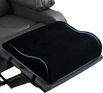 Extra Large Recliner Leg Pillow, Foam Foot Rest Cushion Wave Shape Recliner Footrest Extender, Multi Purpose Back & Lumbar Support Pillow for Bed, Sofa Couch, (Black)