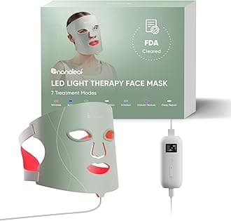 Nanoleaf FDA-Cleared LED Light Therapy Face Mask with 7 Treatment Modes - Professional Red & Blue Light with NIR Facial Device for Anti-Aging - 432 LEDs, Rechargeable