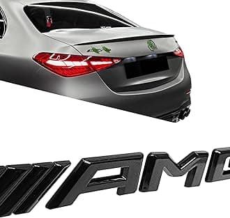 Car Emblem Badge Replacement Accessories fit for Trunk Lid Rear Compatible with G63 C63 C43 C300 CLA CLS CLA GLA GLB GLC GLE E63 E53 E43 A45 A35 .etc Car Side Decoration (Glossy Black)