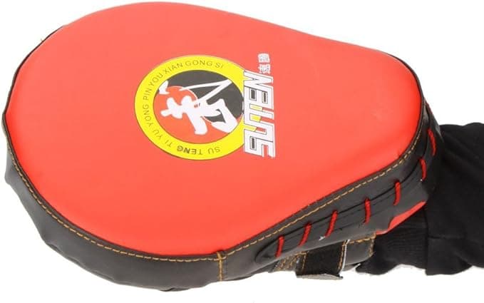 SUTENG PU Leather Boxing Sparring Mitt Training Target Focus Punch Pad Glove Muay Thai Sanda Kick MMA Taekwondo Red