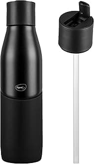 Pigeon by Stovekraft Luxe Thermos Stainless Steel Sipper Flask 750ml with Straw| 24 Hours Hot and Cold|Leak Proof|Easy to Open|Easy to use|Ideal Usage for Office Men/Women|School/College|Travel|Black