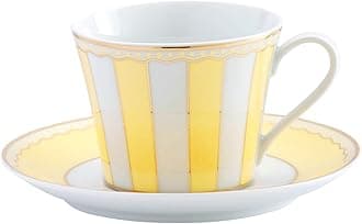 Noritake T002B/M-250 Cup & Saucer (Coffee/Tea) 250cc Carnival Yellow Fine Porcelain