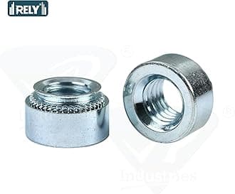 ⇒VP INDUSTRIES (Pcs-25) M8 Self-Clinching Rivet Nut Mild Steel White Zinc Plated | Round Head Steel Fastener for Metal Sheet Mounting & Hardware Applications