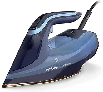 Azur 8000 Series Steam Iron - 55 g/min Continuous Steam, 240 g Steam Boost, 3000 W, OptimalTEMP Technology, SteamGlide Elite, Light Blue (DST8020/26)