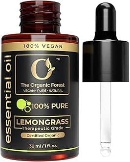 100% Plant Based Lemongrass Essential Oil | Ideal for Relaxation | Organic, Skin Safe, Lemon Grass Oil for Diffusers, Candle Making, Hair Care & Natural Skin Care