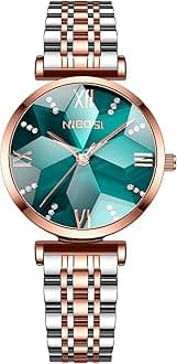 NIBOSI Women's Watch Analog Quartz Diamond Dial Wrist Watch for Ladies Luxury Silver Strap Dress Watch Girl Jewelry Bracelet