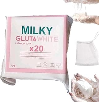 Milky Gluta White Soap 20x, Milky Gluta White Soap, 𝐆𝐥𝐮𝐭𝐚 Milk 𝐒𝐨𝐚𝐩, Glutamilk 𝐖𝐡𝐢𝐭𝐞𝐧𝐢𝐧𝐠 Soaps, Milkygluta 𝐒𝐨𝐚𝐩 Bar Premium, Deep Cleanse (1pcs)