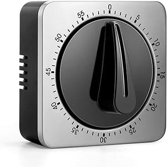 Kitchen Timers for Cooking, Chef Cooking Timer Clock with Loud Alarm,100% Mechanical Desk Timer - No Batteries Required - Magnetic Backing, Exquisite Stainless Steel Body - Countdown Reminder Magnetic