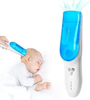 FERRISACordless Baby Hair Clippers, Vacuum Hair Clipper for Baby Fine Hair, Baby Hair Clipper Quiet Hair Clipper for Baby, Hair Clipper Auto Suck Snipped Hair, IPX7 Waterproof Rechargeable