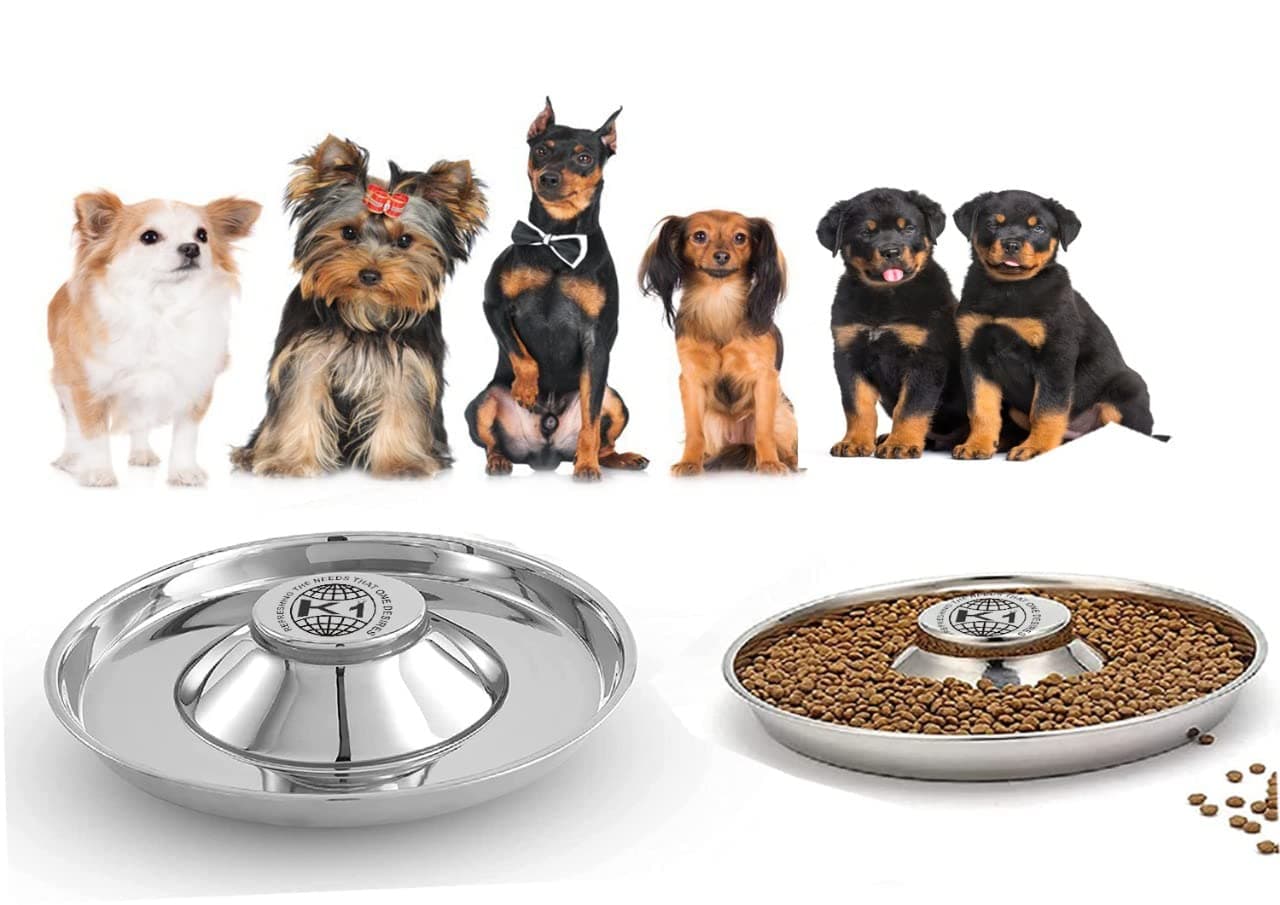 Puppy Bowls for Litter, 2 Puppy Food Bowl, Stainless Steel Puppy Feeding Bowls, Puppy Mush Bowl,11.5'', Food Feeding Puppy Weaning Bowl for Small Medium Large Pets, Puppy Feeder Bowl, Puppy Saucer