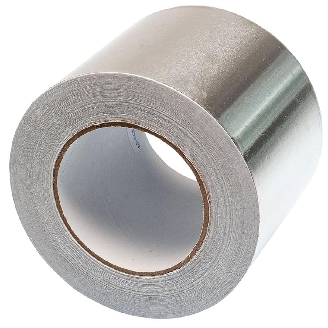 Gocableties Aluminium Foil Tape, 100mm (4") x 50m, Adhesive Insulation Tape for Insulating, HVAC Repair, Sealing Ducts, and Pipework, 1 Roll