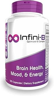 Infini-B Advanced B-Complex | Optimal Absorption & Bio-Availability | Enhanced Cognitive & Metabolic Support | 120 Capsules