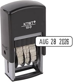 Date Stamp, Self-Inking Date Stamps, US Format MMM-DD-YYYY, Black Impression – 3/4" x 1", Self-Inking Date Stamp for Marking Office documents, Legal Papers, Bills, Mail, Teachers Correcting Homework